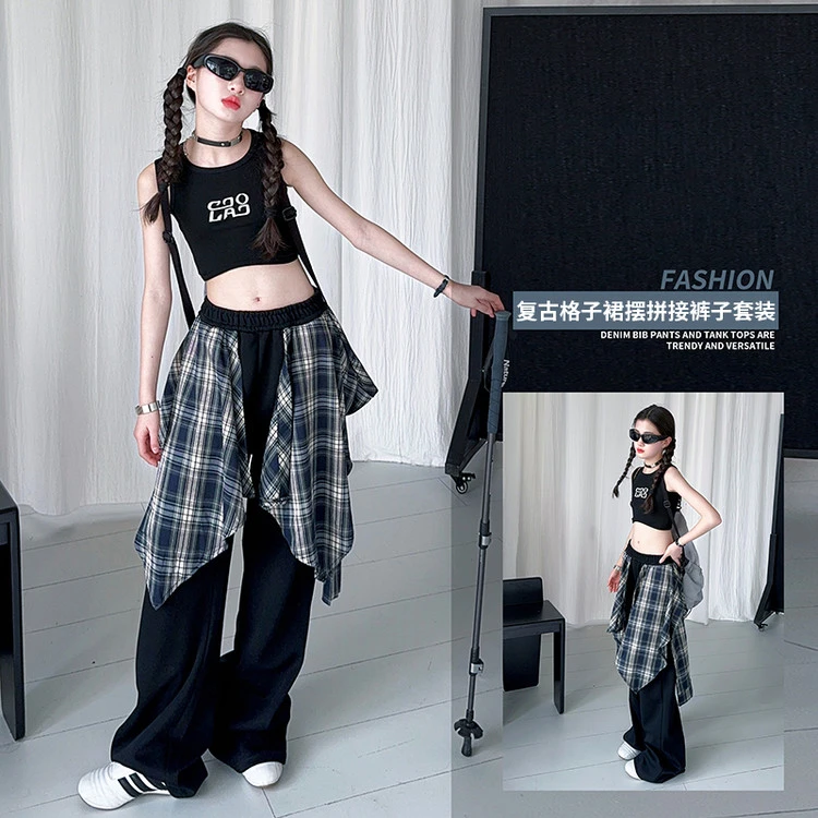 女童爵士舞潮服街舞儿童甜酷舞蹈套装jazz背心时髦练功演出服走秀