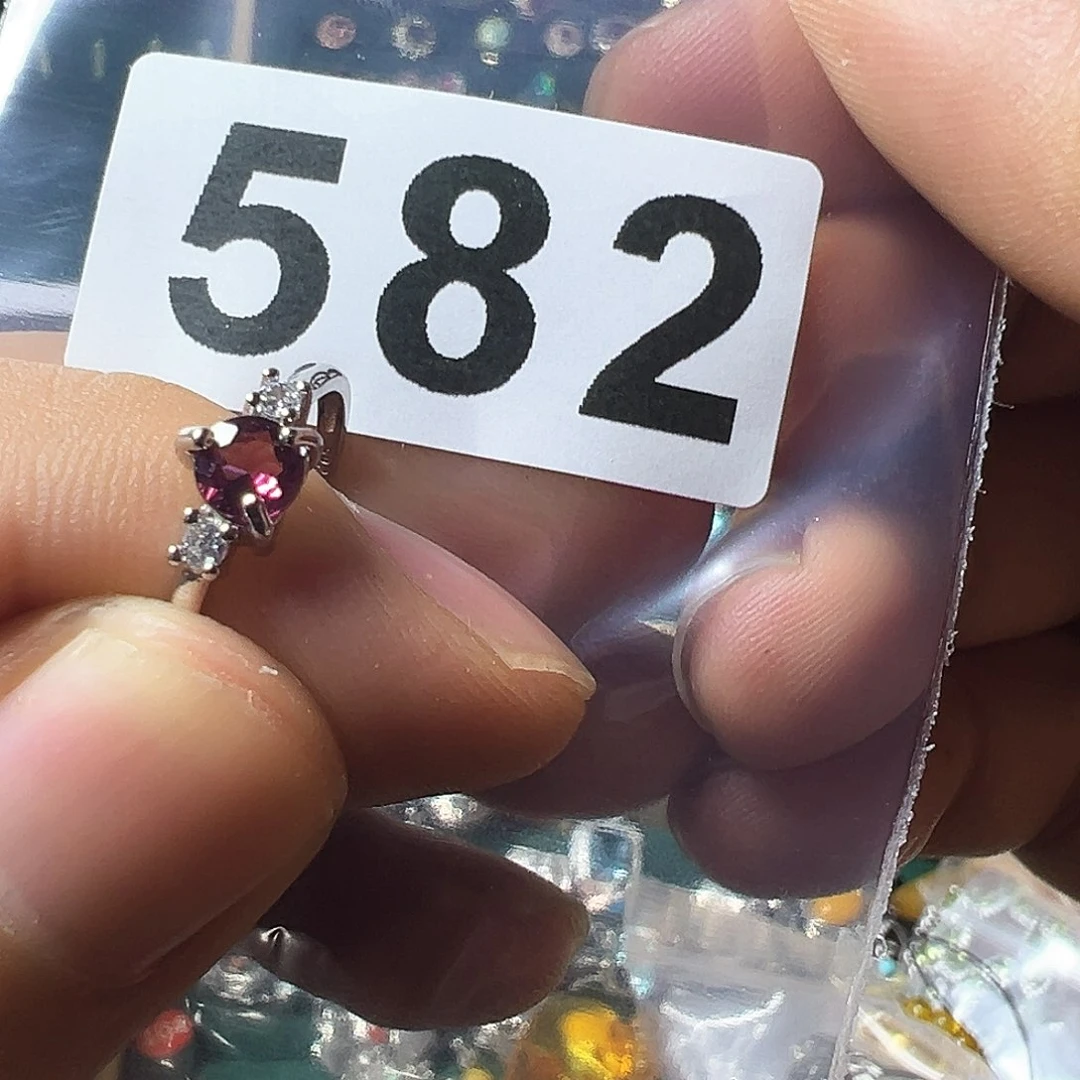 碧玺戒指银S925镶嵌迷**人