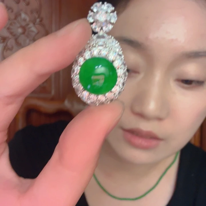 翡翠银S925镶嵌颈饰吊坠