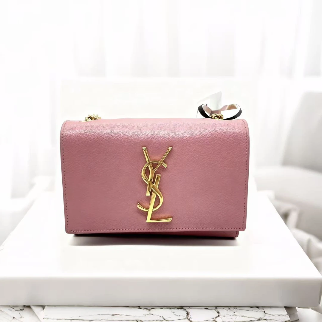 95新 YSL/圣罗兰 YSL/圣罗兰粉金鱼子酱链条包