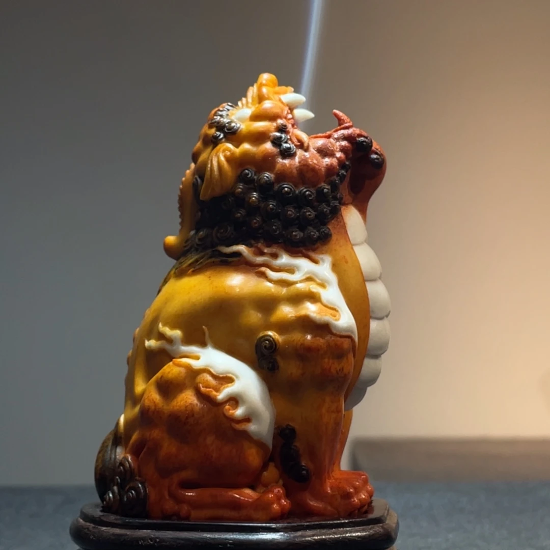 云***起木质鹿角雕刻摆件手工艺