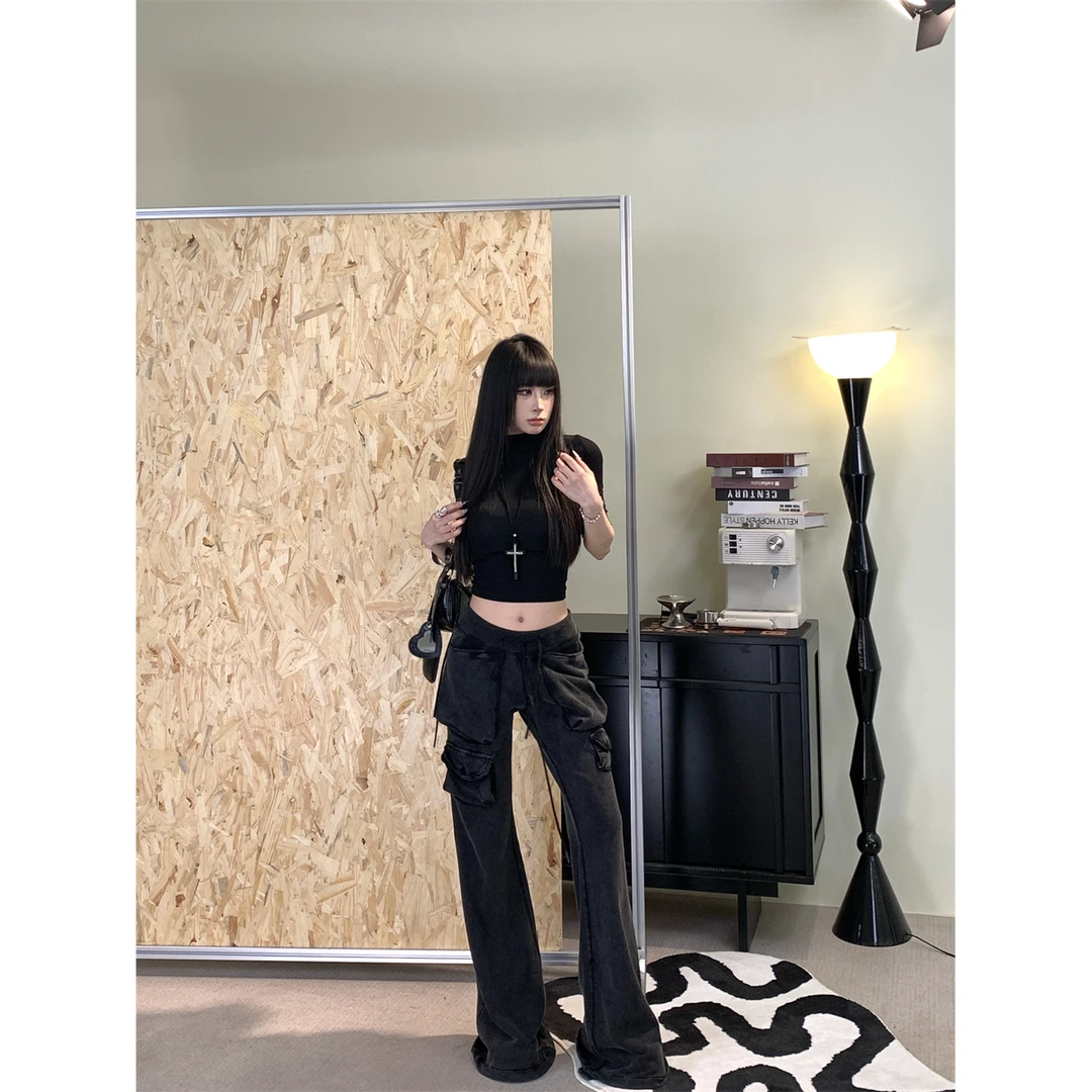 设计感显瘦中袖黑色t恤女春夏小高领修身体恤圆领五分袖上衣潮