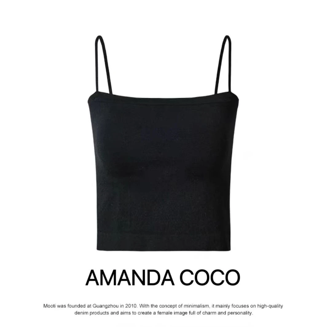 岚岚# 吊带背心新款带胸垫性感修身美背