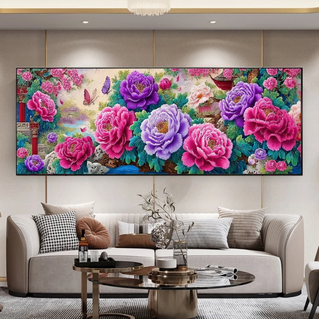 定制十字绣 原创版权朝华大格300*100没绣的f2183