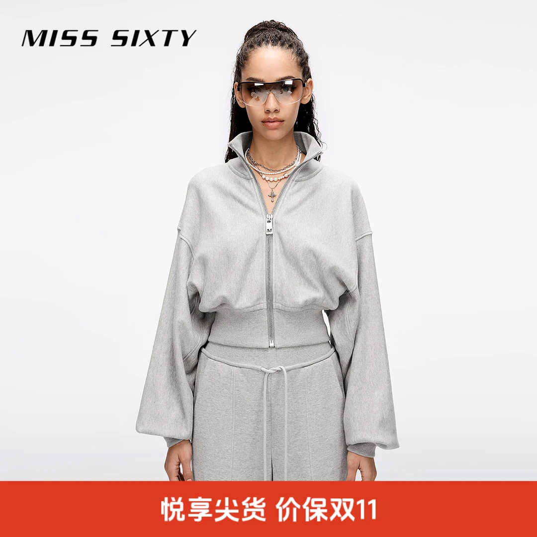 【商场同款新品】Miss Sixty2025春季新款格卫衣女立领短款外套运动