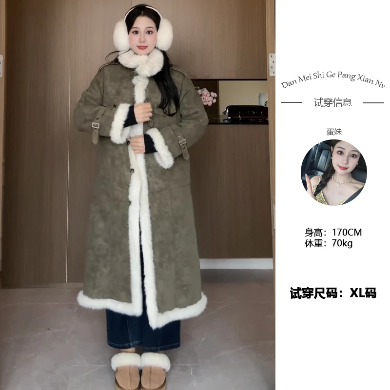 【昨日晴空】冬季复古又时髦经典落肩仿皮毛一体派克服DM23112