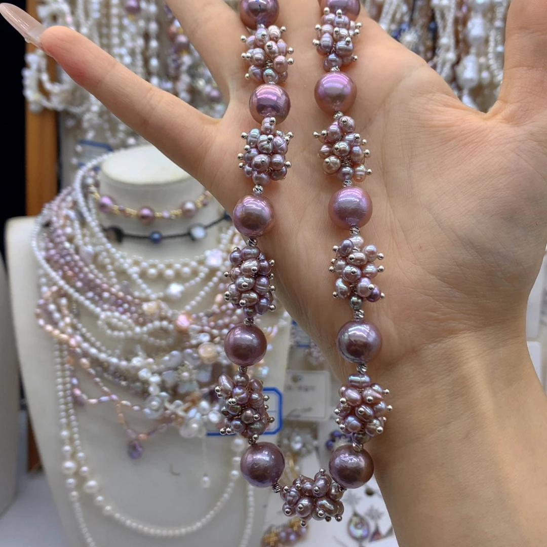 银S925镶嵌淡水珍珠耳饰煮***梅