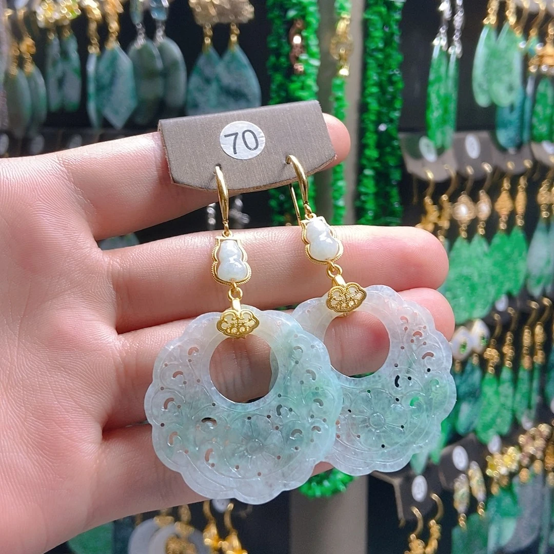 翡翠未镶嵌耳饰翡翠