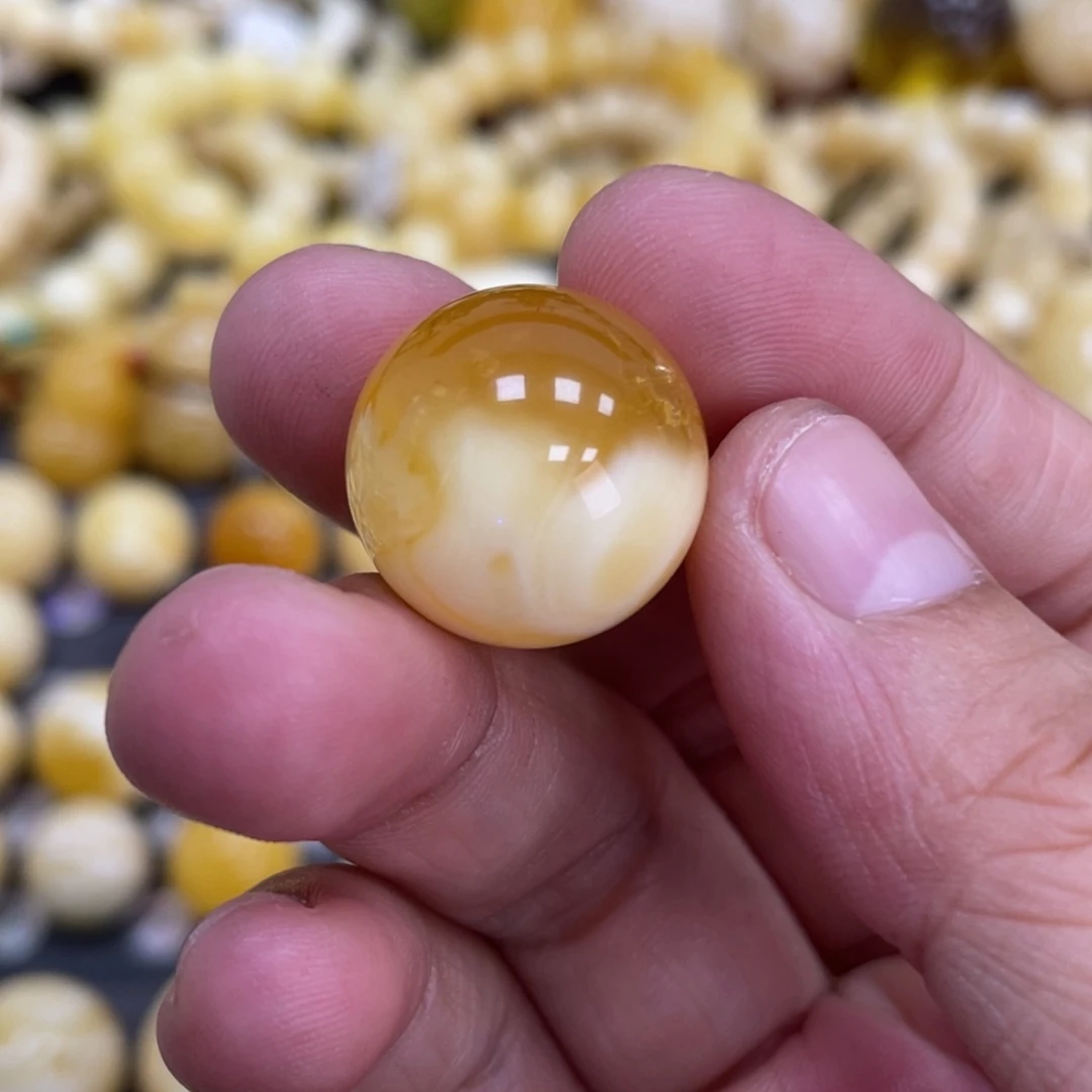 未镶嵌琥珀珠宝奇石18.9mm瑕疵福利款