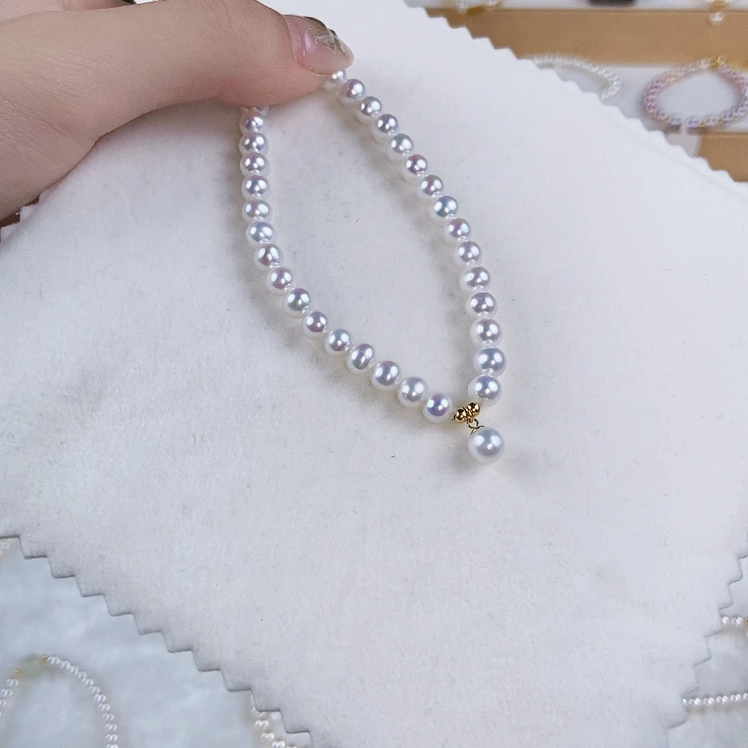 淡水珍珠手绳18K金镶嵌