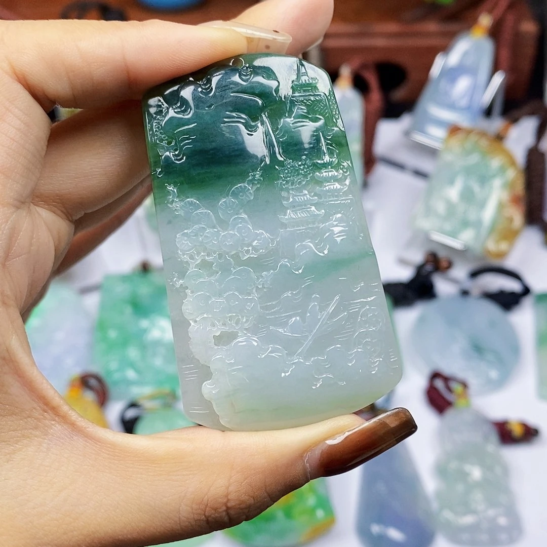 颈饰未镶嵌翡翠天然翡翠A货