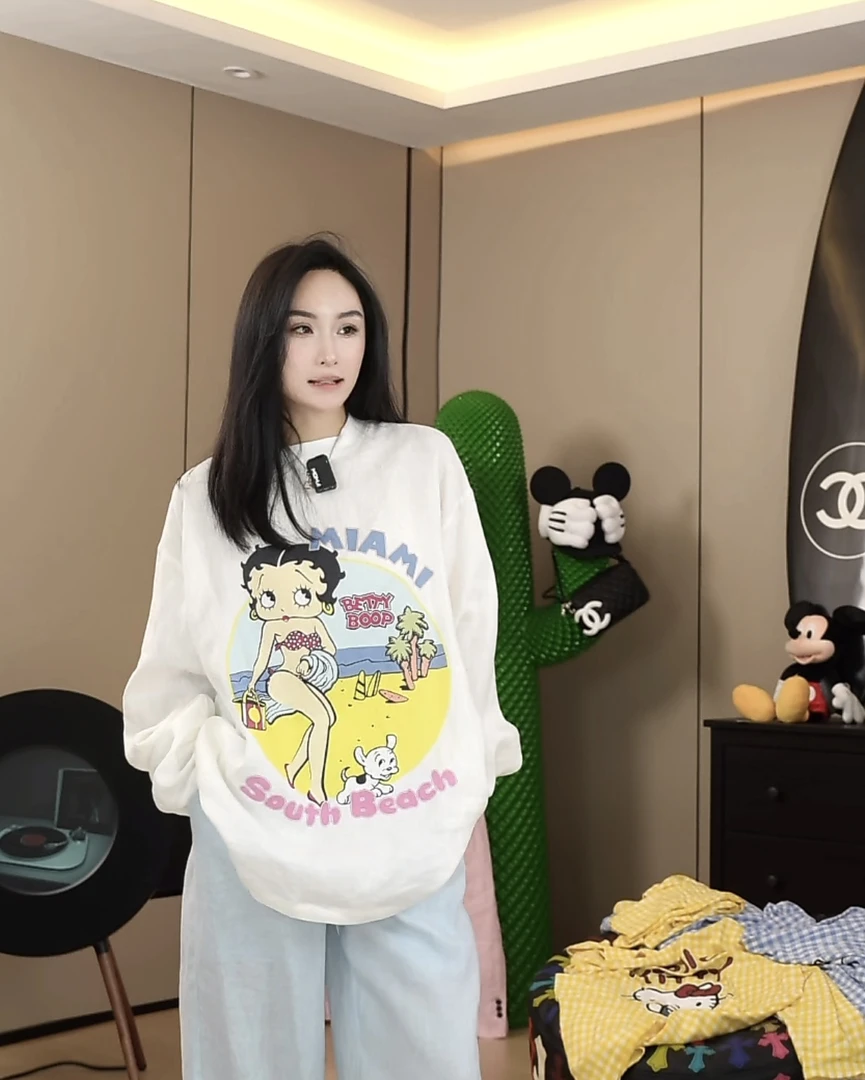 【劉發發】Q105【贝蒂彩色亚麻】新款韩版百搭时尚长袖圆领重磅上衣