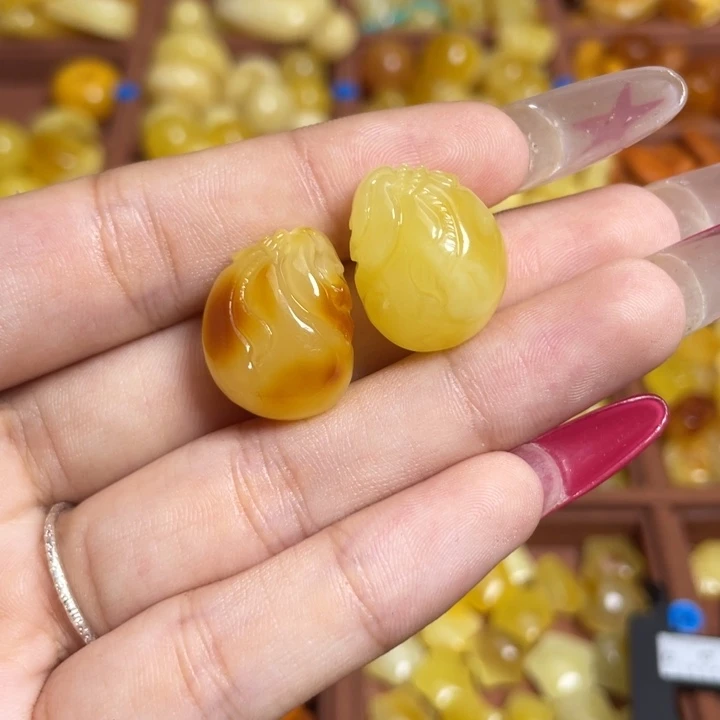 琥珀未镶嵌裸石满蜡蜜蜡钱袋提溜二选一