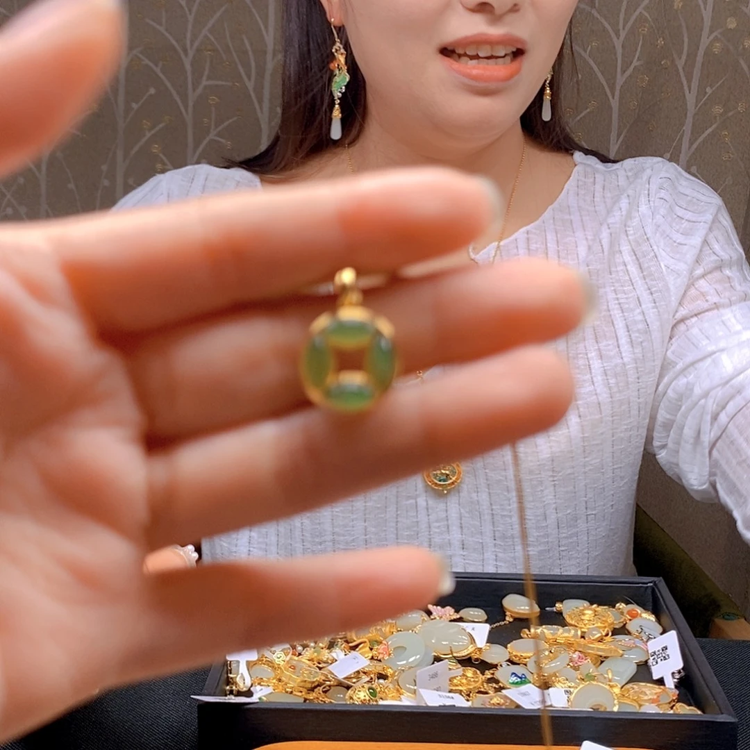 和田玉银S925镶嵌颈饰