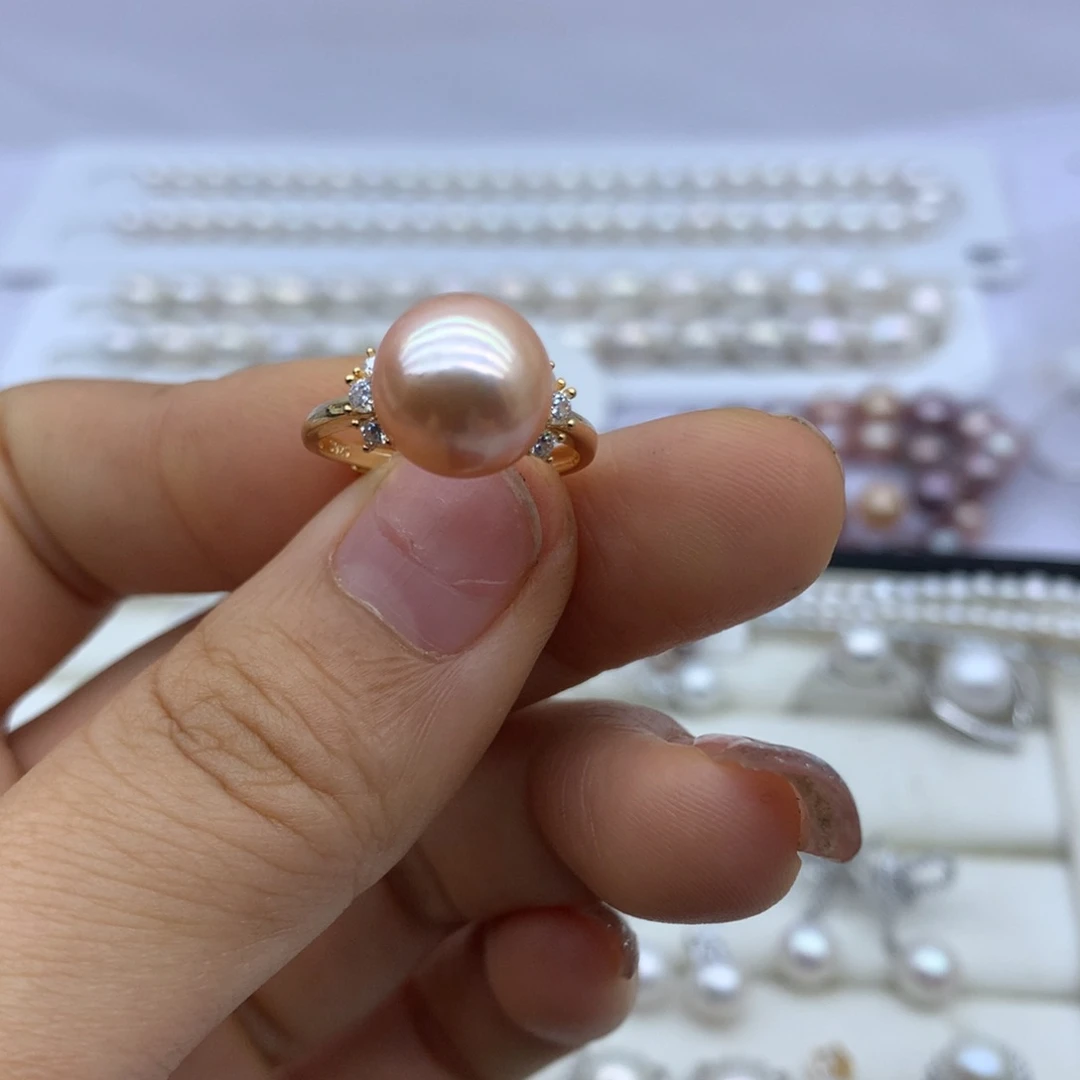 戒指银S925镶嵌淡水珍珠白*