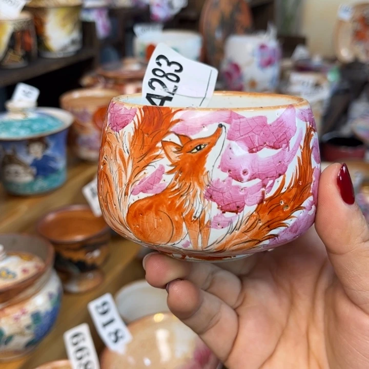 娇****全手工柴烧志野手绘283