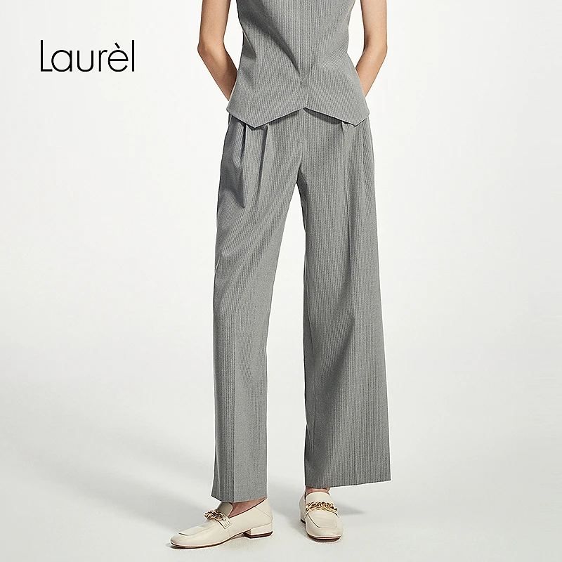【妍妍专属】Laurel摩登中性高腰长裤女L351K02300