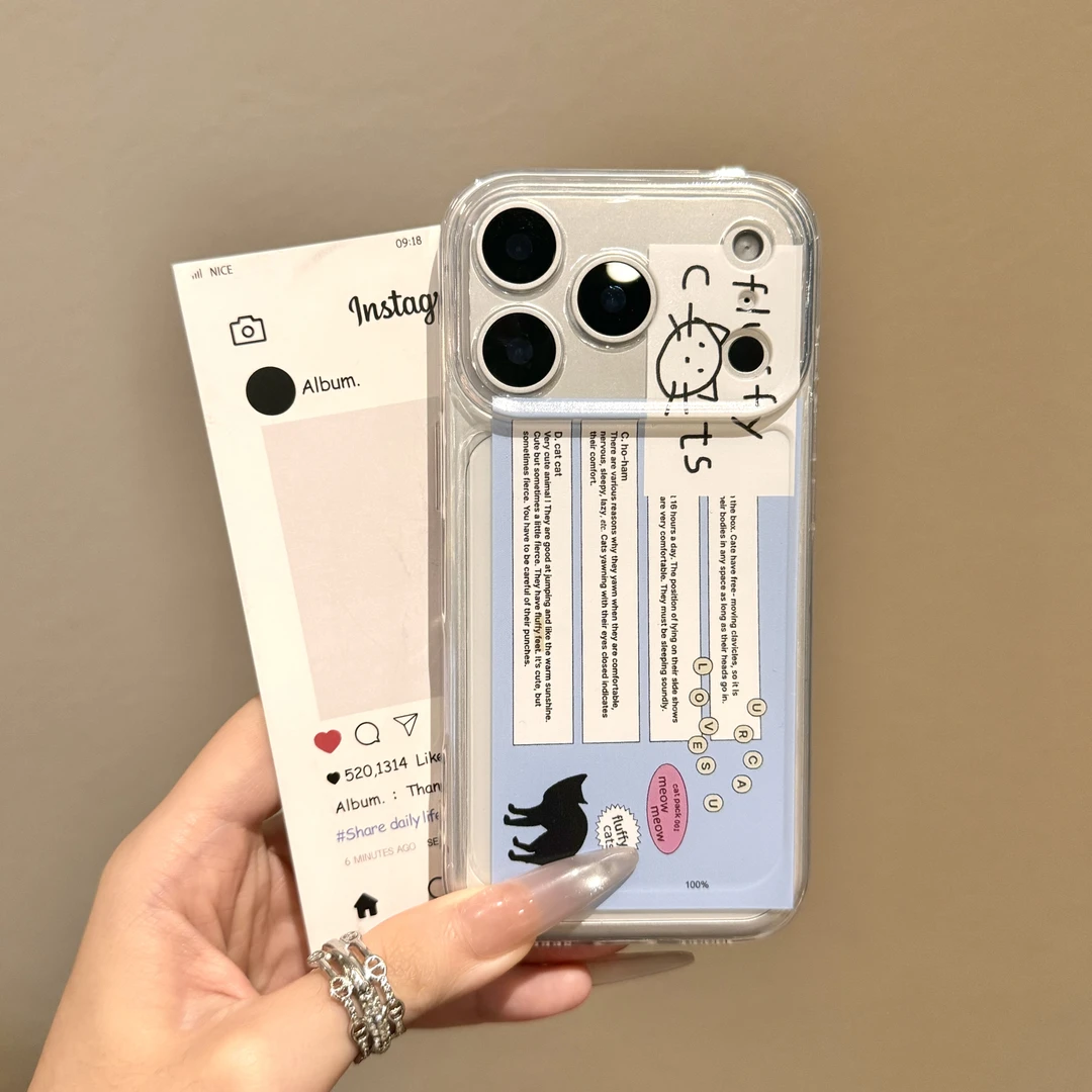 创意猫猫画报情侣壳适用苹果17pro/16promaxiPhone14手机壳1513