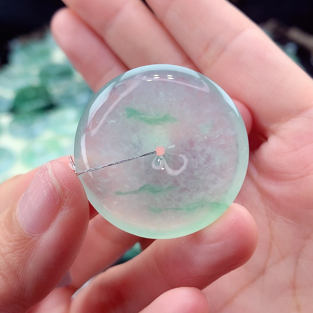 翡翠未镶嵌颈饰编号105-尺寸31/6