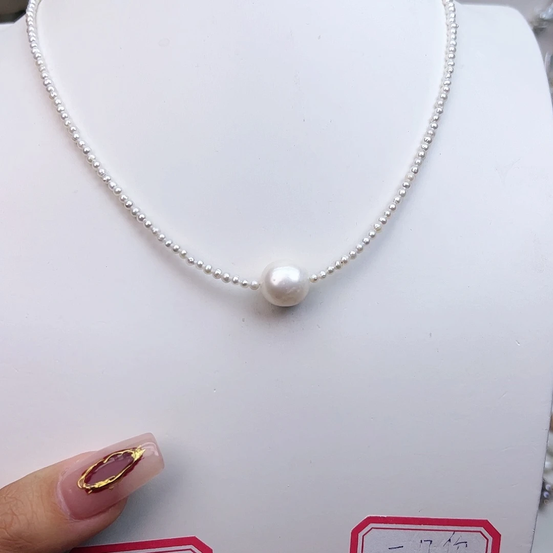 淡水珍珠颈饰银S925镶嵌