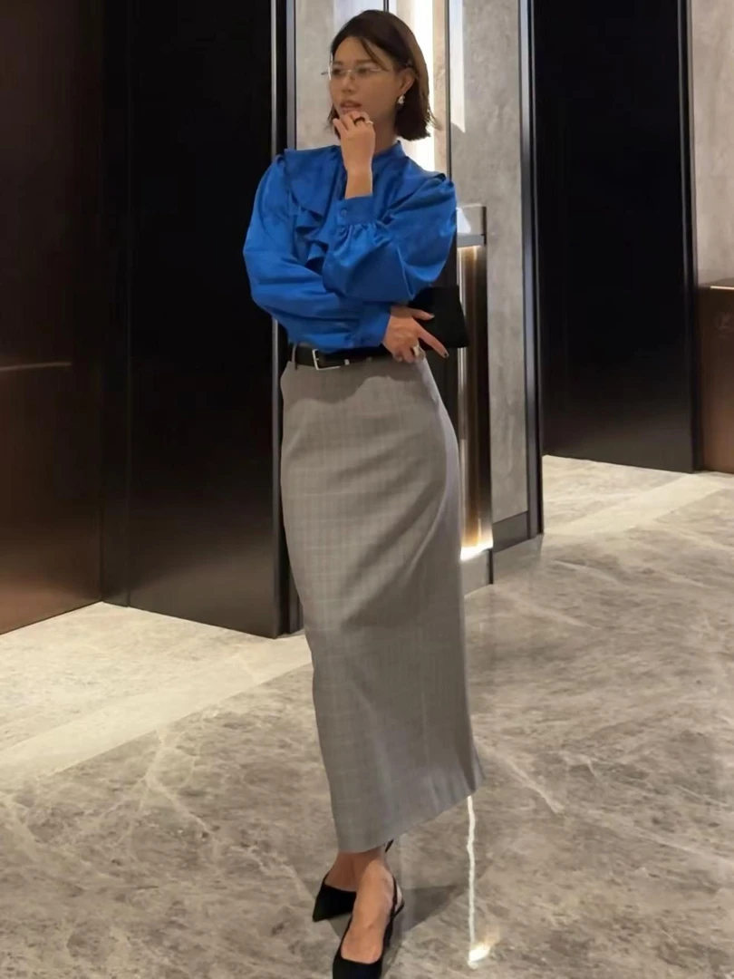 2025秋装新款时尚英伦格子显瘦半裙复古优雅A字半身裙HBZXP622328