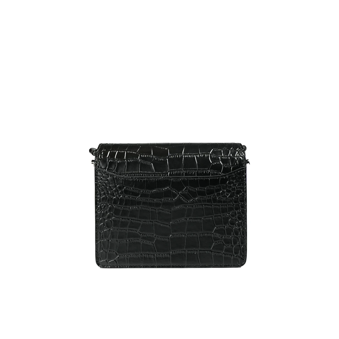 轻奢时尚简约风百搭女士新款单肩斜跨包 BV7272-鳄纹黑