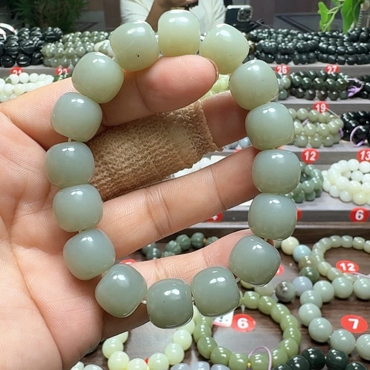 未镶嵌手链和田玉新疆且末蓝青花老型卡14