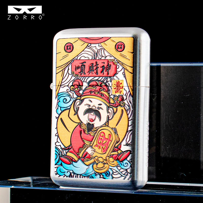 佐罗790三代银拉丝彩印顺财神高档时尚520送男士礼品