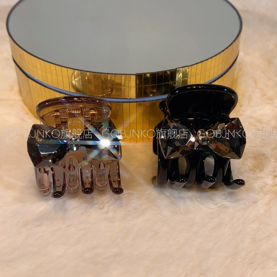 GOBJNKO高马尾抓夹气质时尚百搭黑色精致复古简约小抓夹韩版轻奢