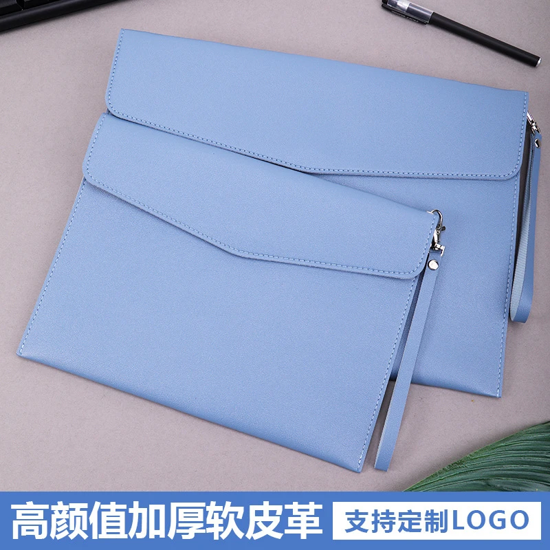A4皮质文件袋带手提A5公文袋档案袋广告文件袋合同袋可印logo