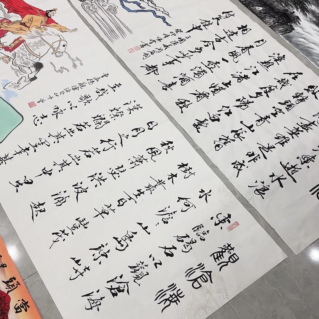 国画唯*尺寸70X180手绘作品