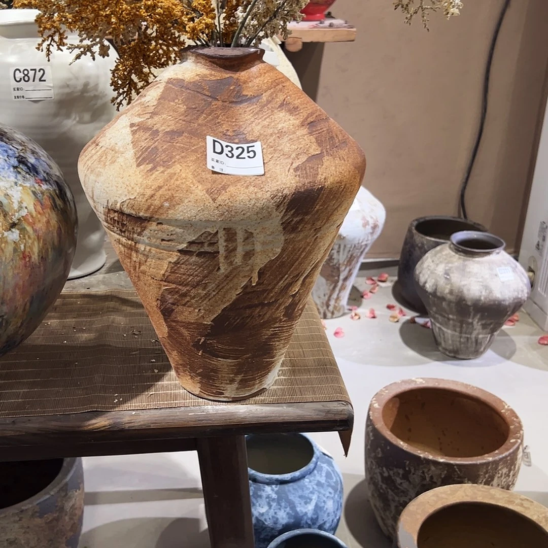 瓶D325高36口6陶瓷花瓶无孔