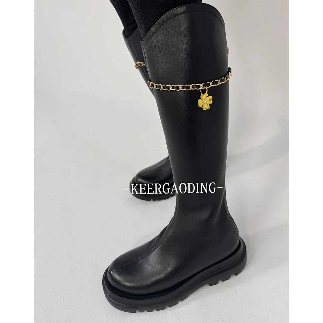 【可儿•高定】可儿收藏显腿长显腿瘦真皮羊皮长筒靴KM-G8899-1