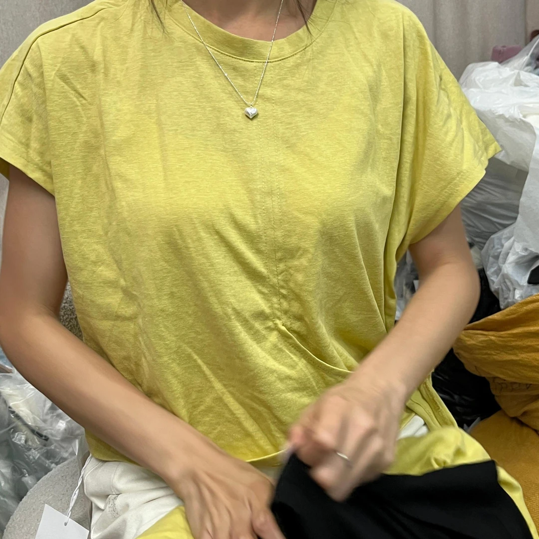 莎姐严选黄色设计感上衣98