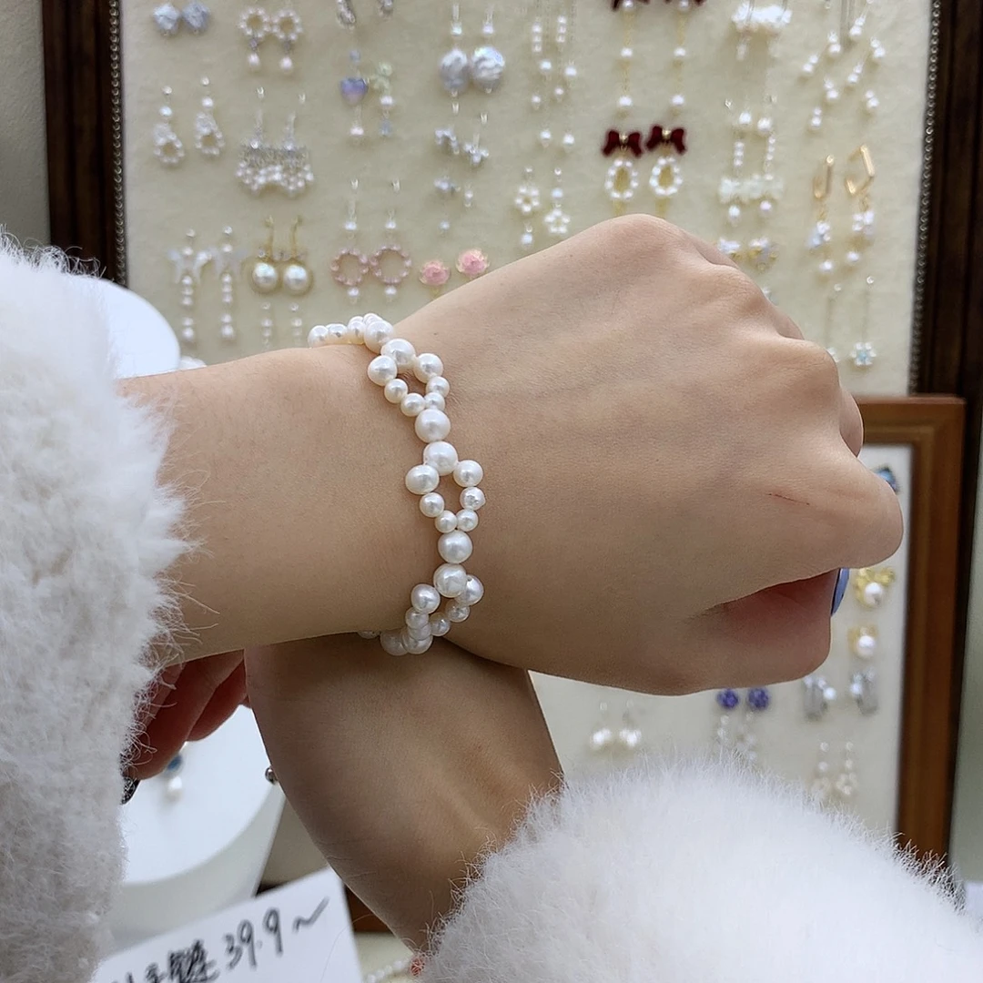 淡水珍珠耳饰银S925镶嵌