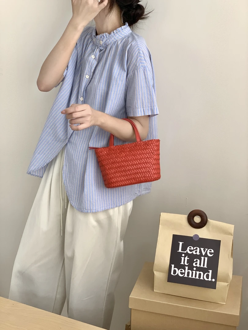 包包女2025新小众设计头层牛皮编织菜篮子手提包百搭单肩斜挎小包