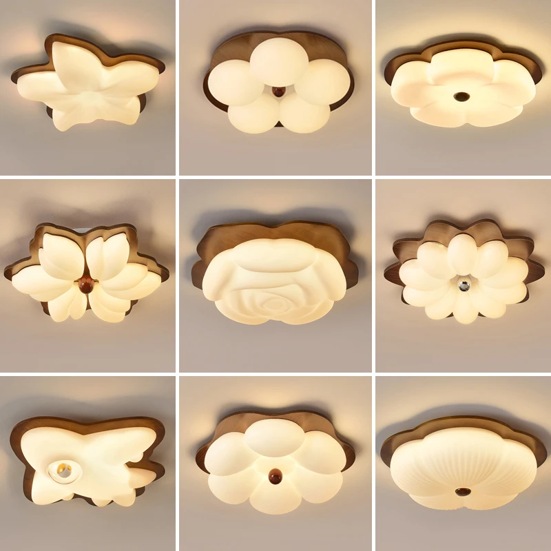 法式中古风卧室吸顶灯美式复古奶油风设计师款高级感主卧泡泡灯具