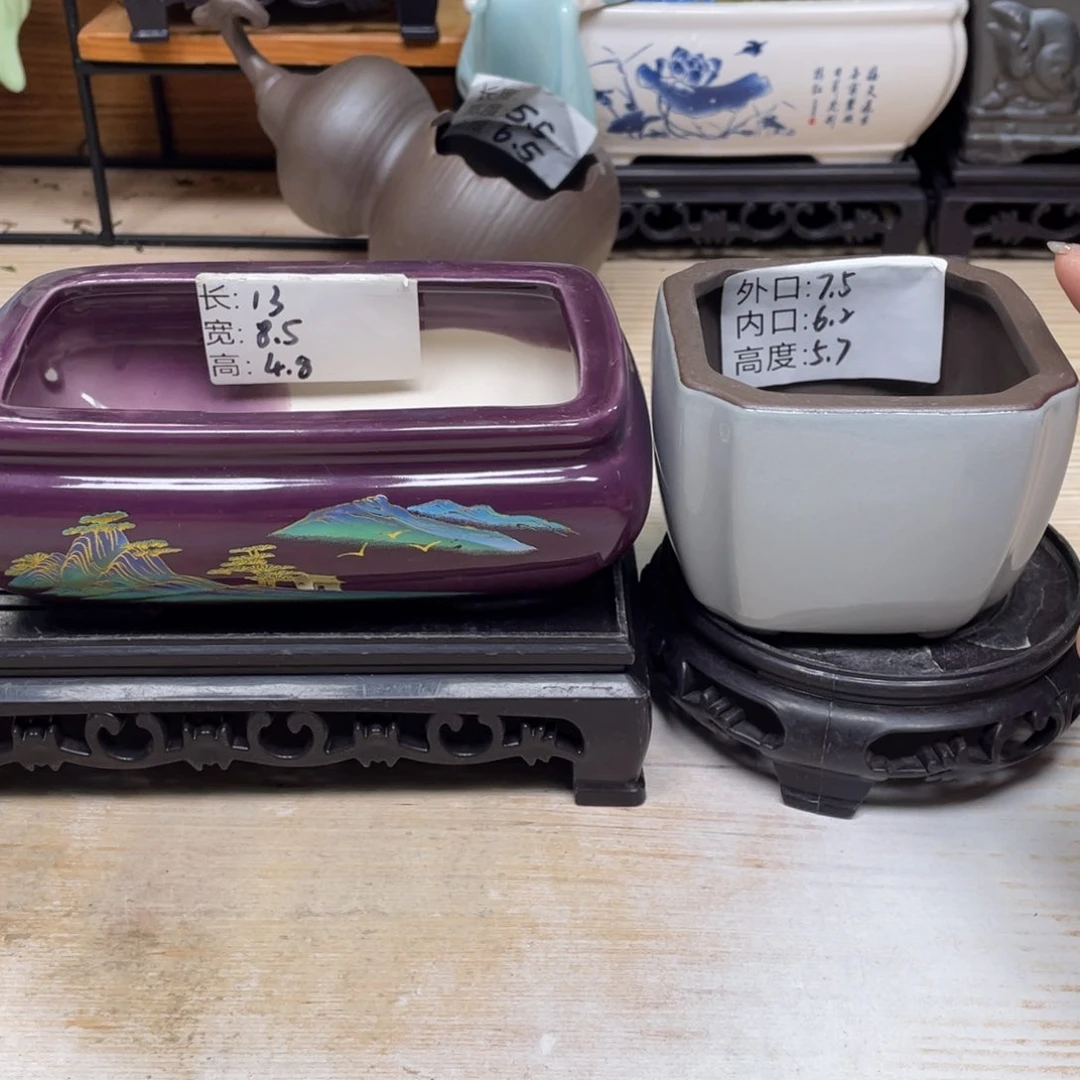 紫砂花盆陶瓷艺术花盆陶瓷