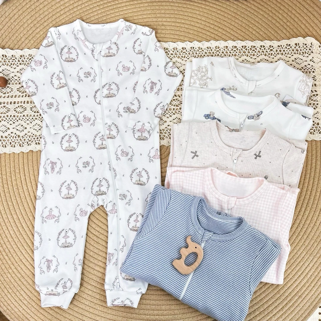 可爱风长袖通用简约连体哈衣爬服衣服宝宝婴儿连体衣女童可露丽风