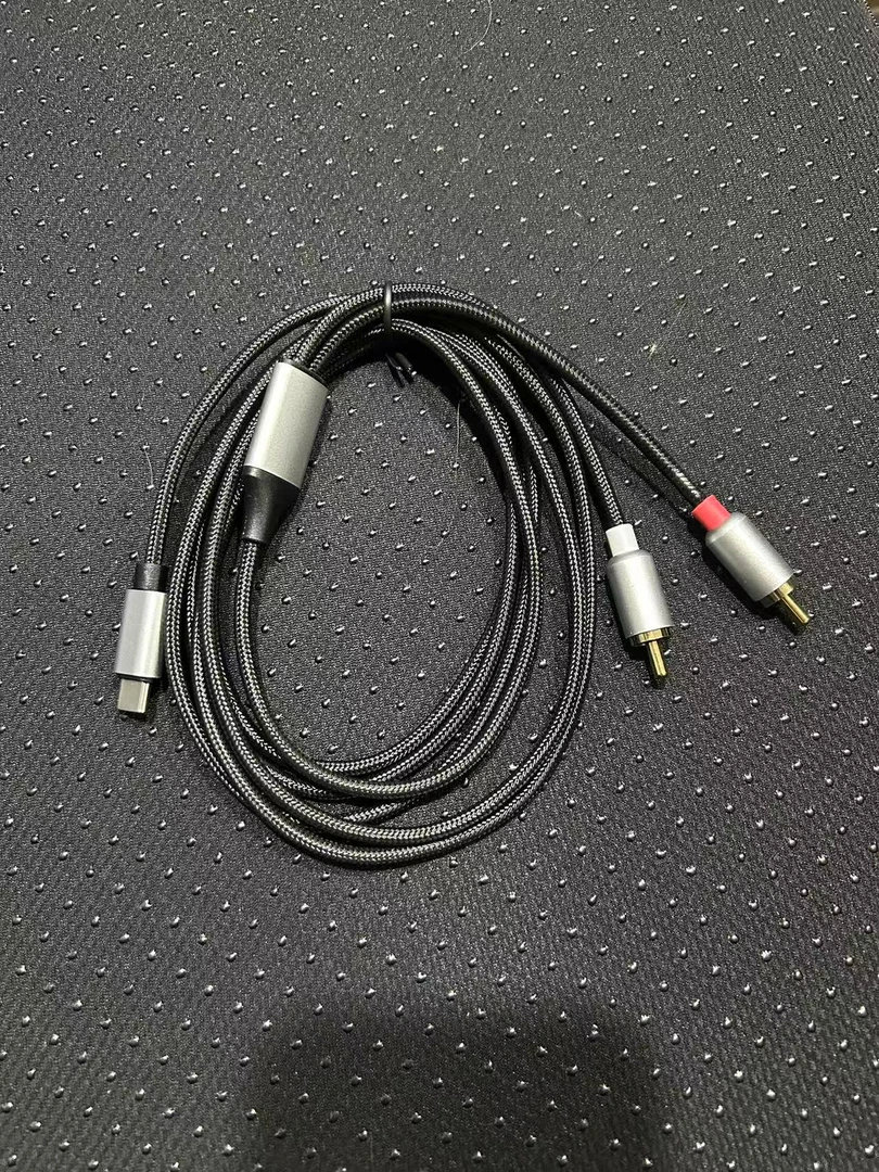 高品质TYPE-C转双莲花手机调音台连接线编织网 2米3米