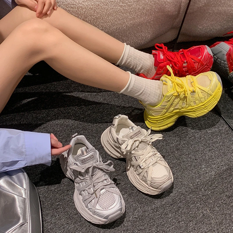 时尚夏老爹鞋女款2025新款春季流行复古百搭小个子炸街轻便运动鞋