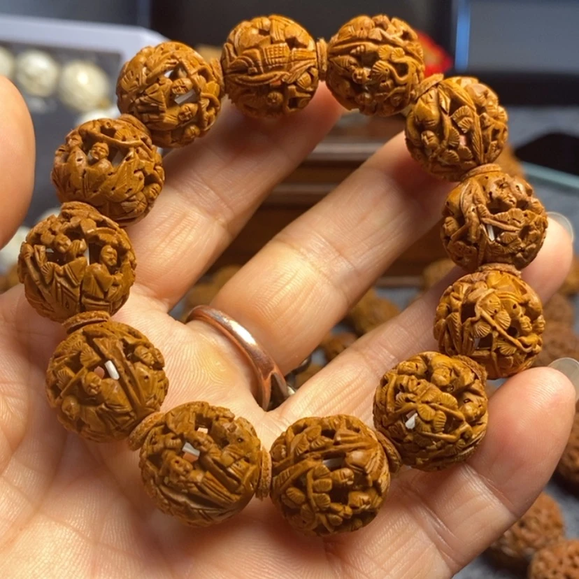 【闪购商品】核桃手串/手链好***哥桃核雕刻