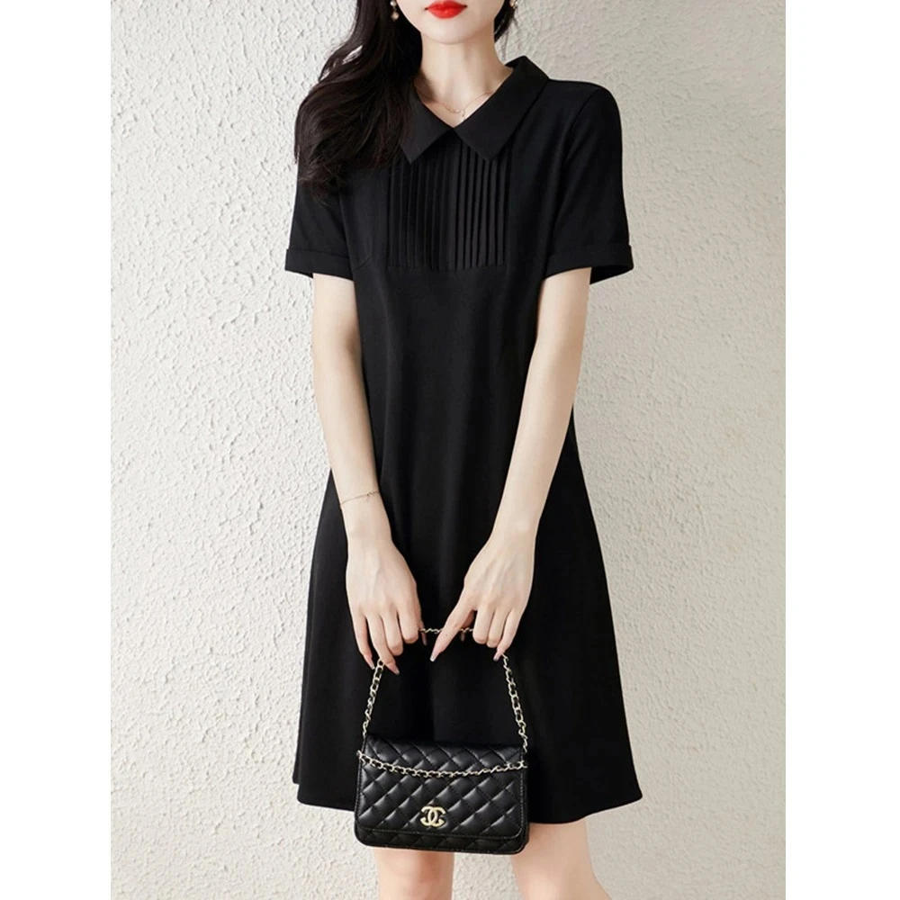 衬衫连衣裙夏2025新款小众设计高级感洋气减龄polo休闲高端小黑裙