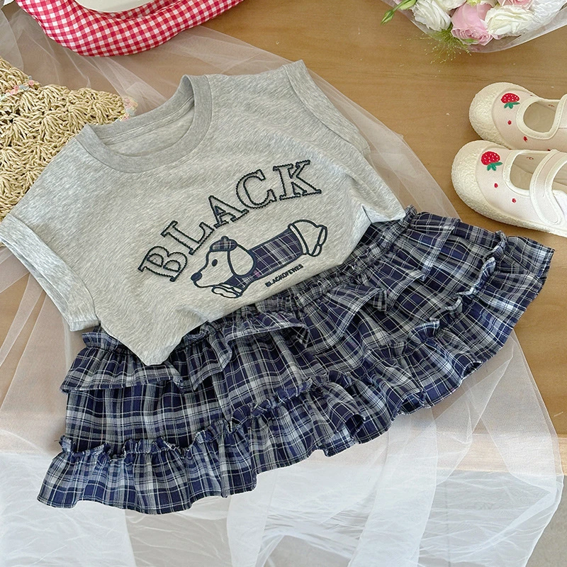 【ZMMY严选童装】新款儿童韩版重工拱桥绣花短裙套装85052509