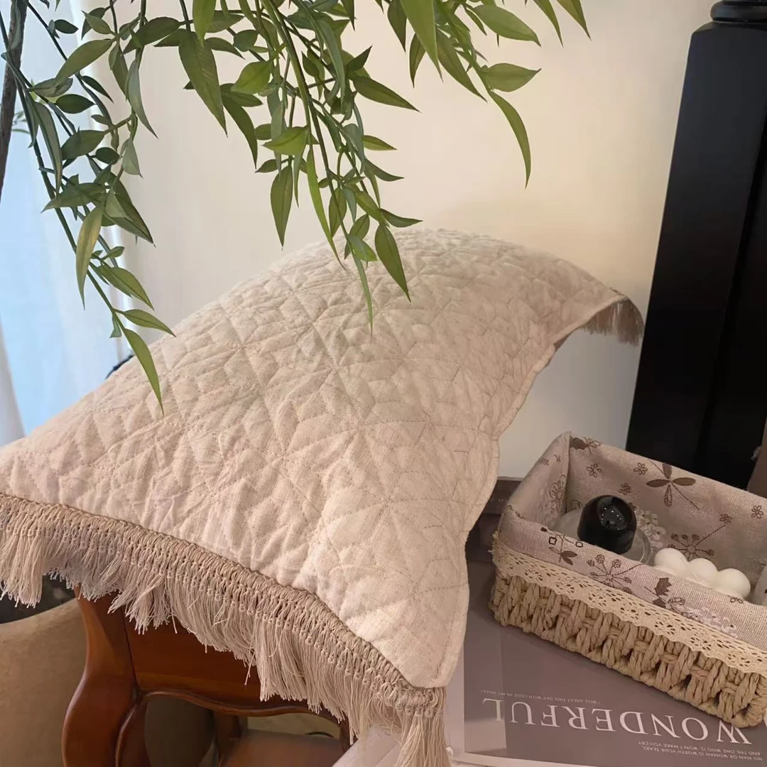 【雅趣】棉麻工艺腰枕 流苏亲肤柔软多功能靠枕 安抚枕~可机洗