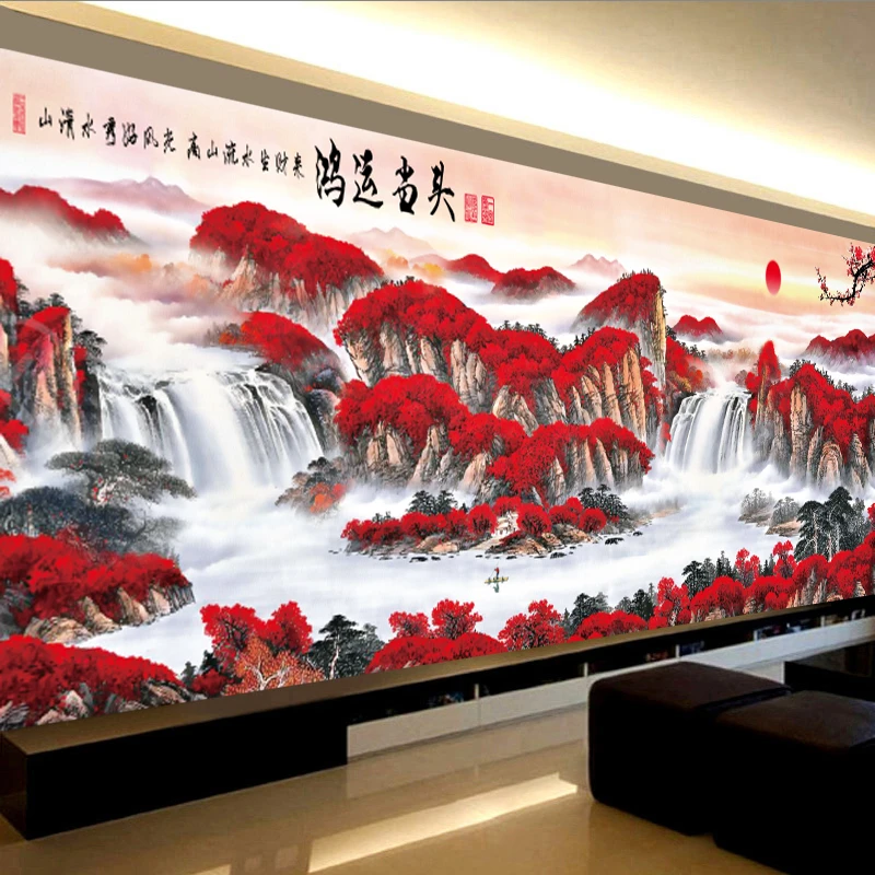 钻石画2025十字绣新款高级鸿运当头客厅大幅欧式风景点贴粘钻石绣