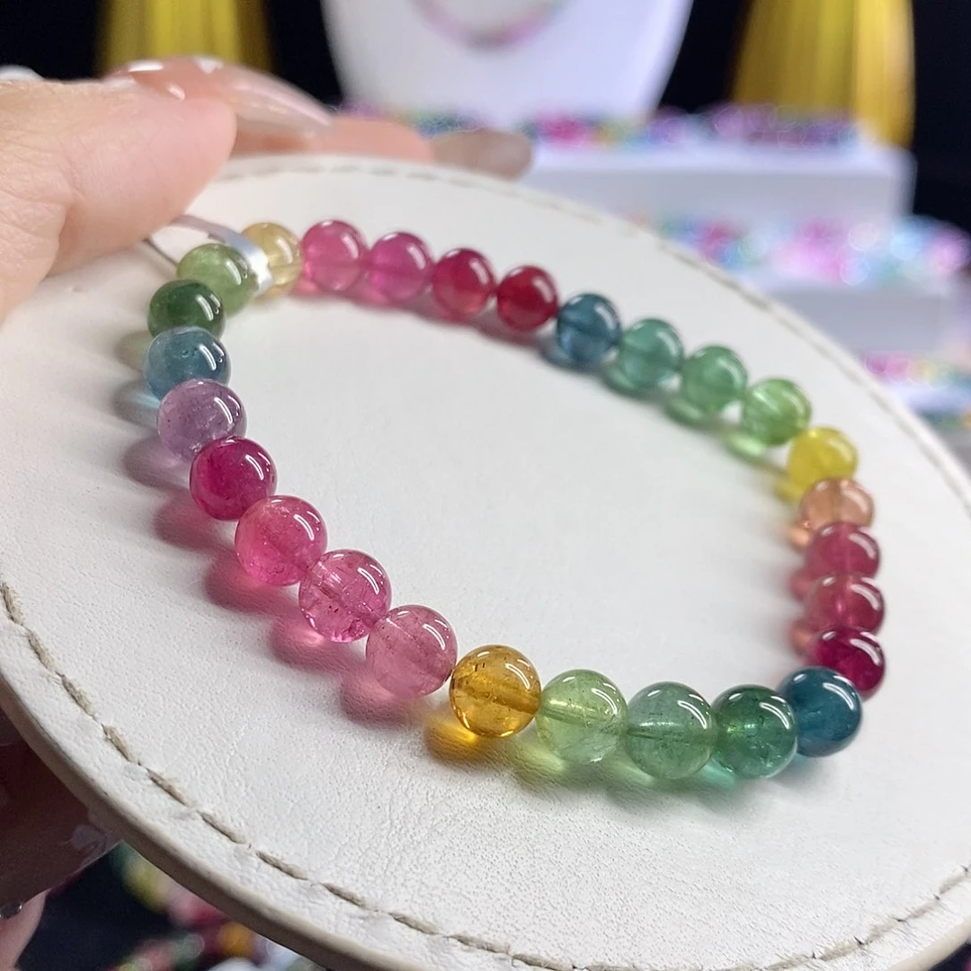 未镶嵌手链碧玺荧光色标