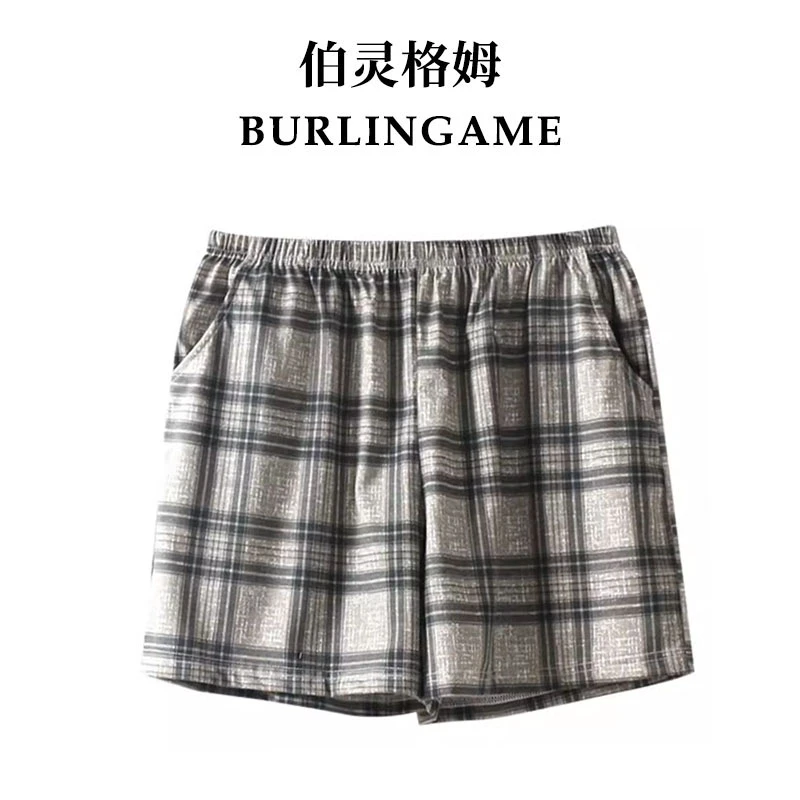 伯灵格姆【短裤主播展示款】2025春夏新款经典百搭格子短裤男女同款