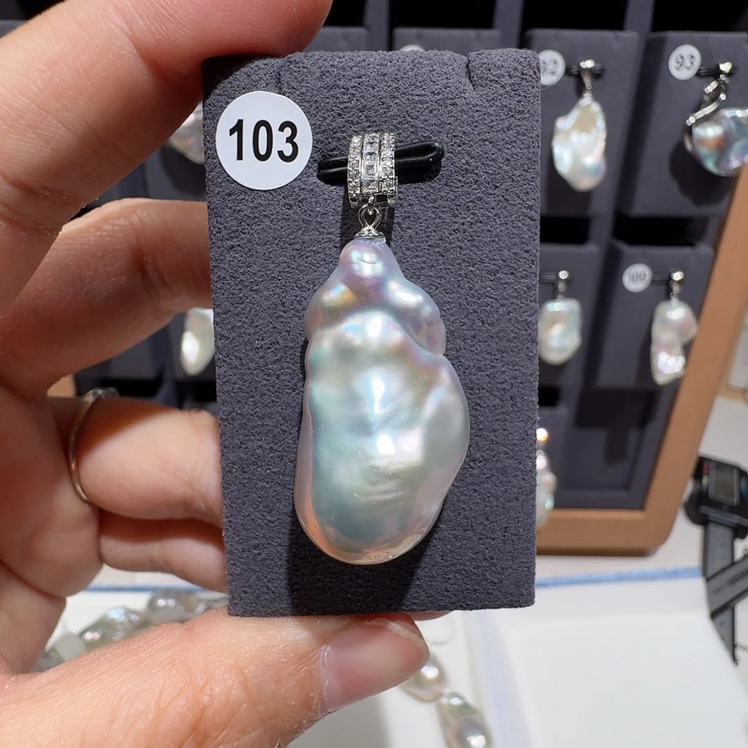 银S925镶嵌颈饰淡水珍珠