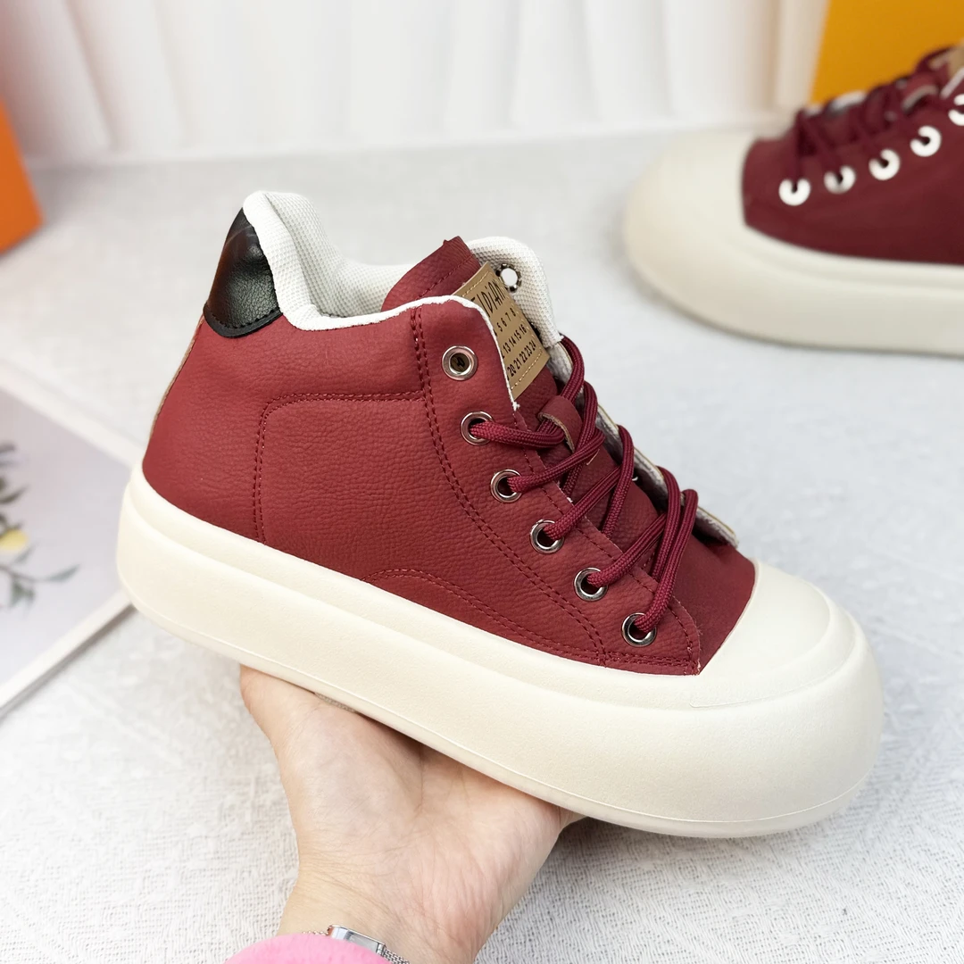 断码短靴子女秋冬新款韩版ins学生厚底休闲运动高帮鞋D-16